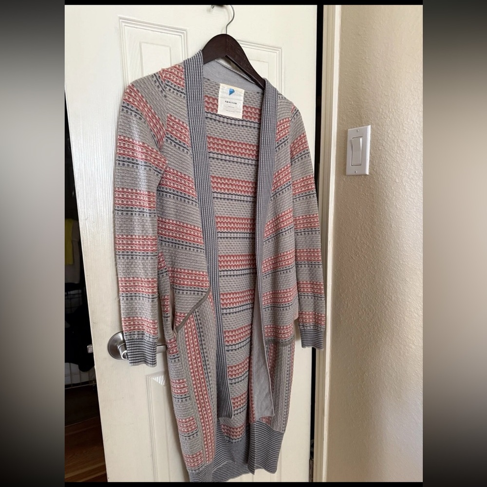 Anthropologie Sparrow Long Cardigan W/ Pockets Wool Cotton Cashmere Blend Sz XS